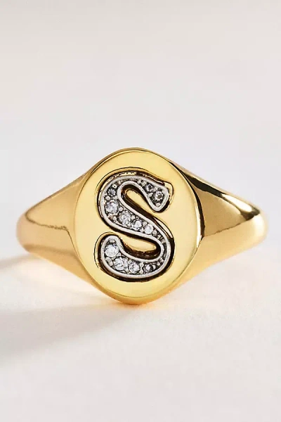 By Anthropologie Signet Monogram Ring In Alphabet