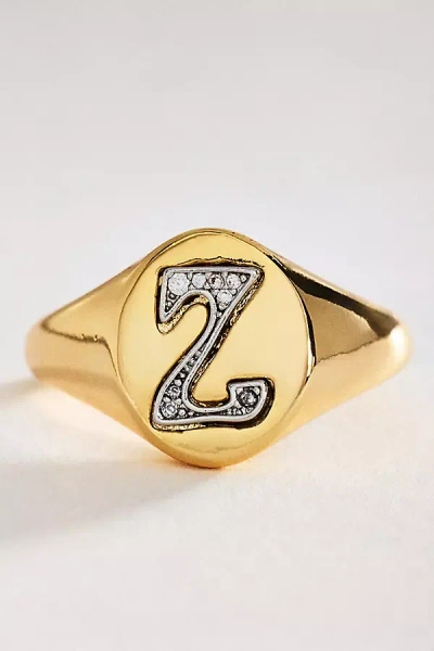 By Anthropologie Signet Monogram Ring In Alphabet