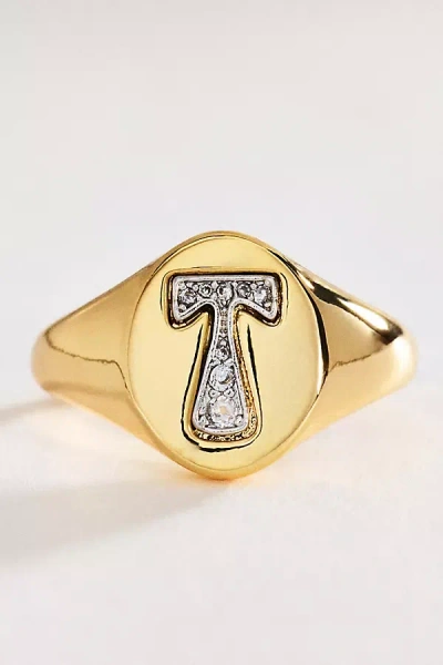 By Anthropologie Signet Monogram Ring In Alphabet