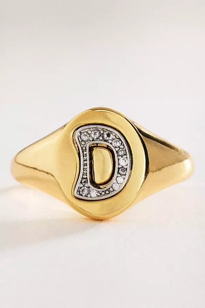 By Anthropologie Signet Monogram Ring In Alphabet