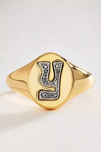 By Anthropologie Signet Monogram Ring In Alphabet