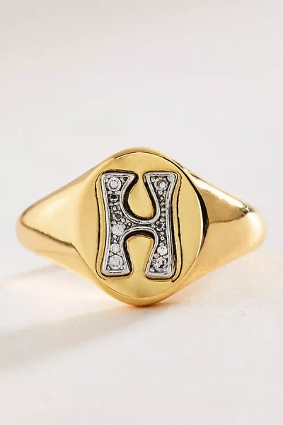 By Anthropologie Signet Monogram Ring In Alphabet