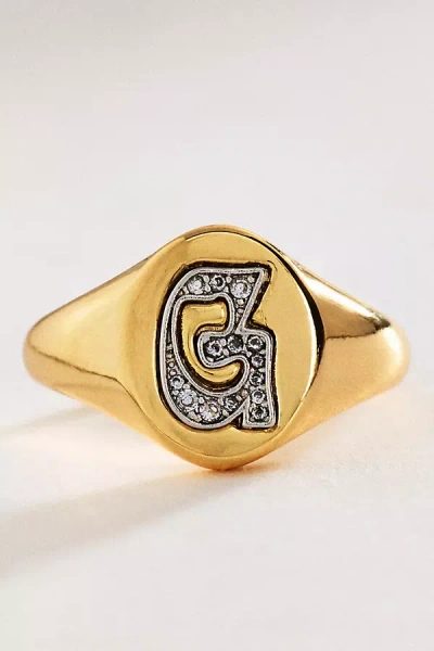 By Anthropologie Signet Monogram Ring In Alphabet