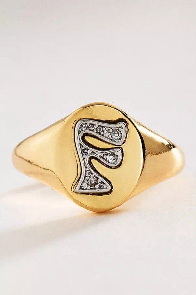 By Anthropologie Signet Monogram Ring In Alphabet