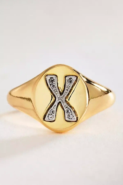 By Anthropologie Signet Monogram Ring In Alphabet