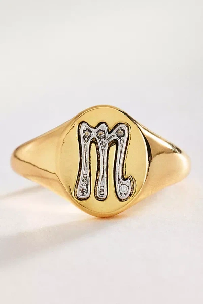 By Anthropologie Signet Monogram Ring In Alphabet