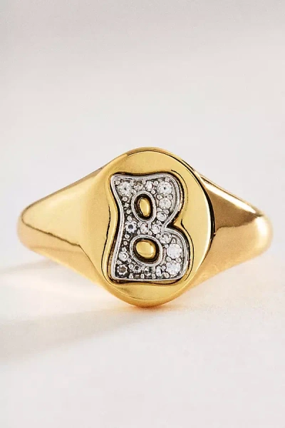 By Anthropologie Signet Monogram Ring In Alphabet