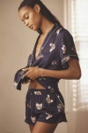 By Anthropologie Silky Patterned Pajama Shorts In Blue