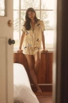 By Anthropologie Silky Patterned Pajama Top In Gold