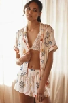 By Anthropologie Silky Patterned Pajama Top In White