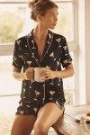 By Anthropologie Silky Patterned Pyjama Top In Multi