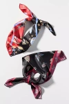 By Anthropologie Silky Printed Hair Scarf In Black