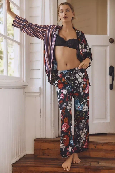 By Anthropologie Silky Printed Pyjama Bottoms In Multicolor