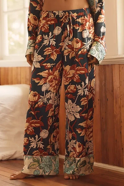 By Anthropologie Silky Pyjama Bottoms In Blue