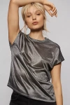 By Anthropologie Silky Shimmer Tee In Blue