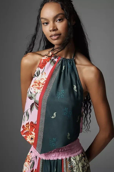 By Anthropologie Silky Square-neck Top In Green