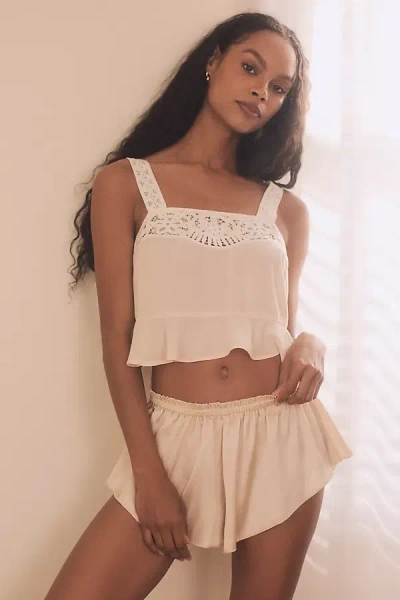 By Anthropologie Silky Tap Shorts In Beige