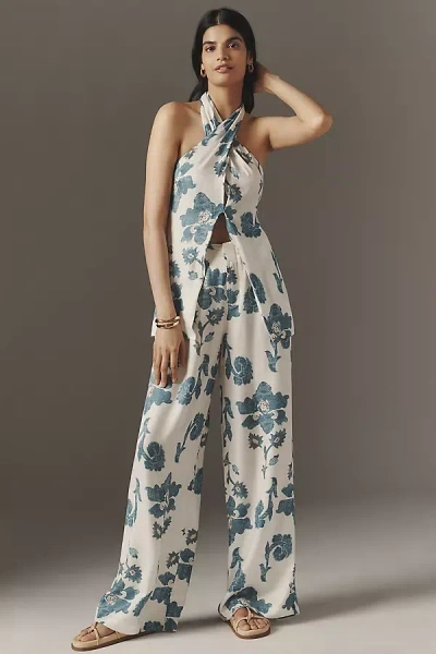 By Anthropologie Silky Trousers Pants In Blue