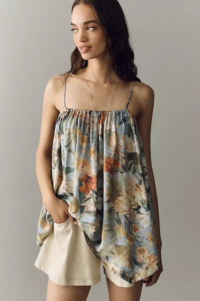 By Anthropologie Silky Tunic Cami Top In Multi