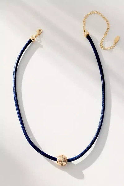 By Anthropologie Single Bead Cord Necklace In Blue