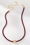 By Anthropologie Single Bead Cord Necklace In Burgundy