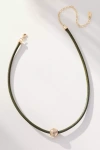 By Anthropologie Single Bead Cord Necklace In Green