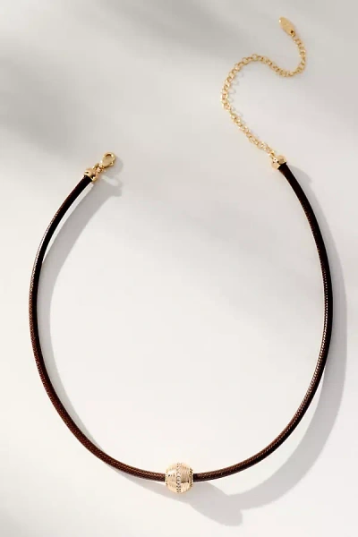 By Anthropologie Single Bead Cord Necklace In Multi