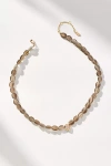 By Anthropologie Single Crystal Beaded Stone Necklace In Grey