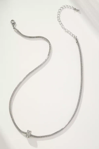 By Anthropologie Single Donut Charm Necklace In Silver