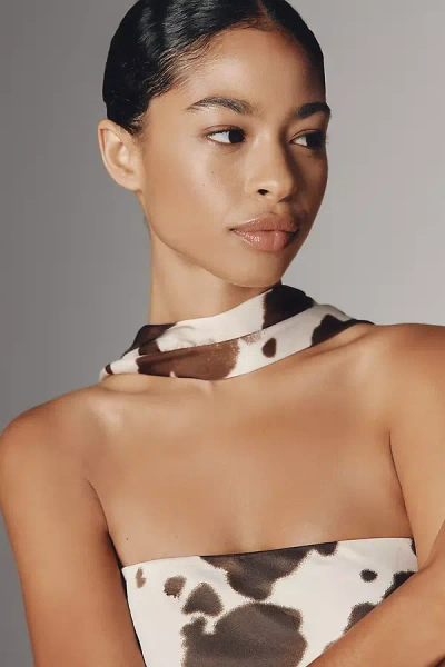 By Anthropologie Skinny Cow Print Scarf In Neutral
