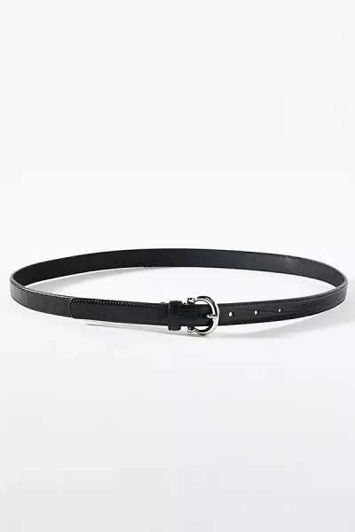 By Anthropologie Skinny Croc Embossed Belt In Black