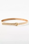 By Anthropologie Skinny Croc Embossed Belt In Sand