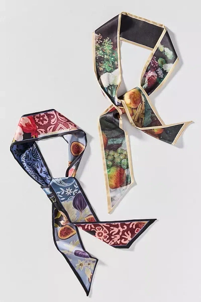 By Anthropologie Skinny Floral Hair Scarves, Set Of 2 In Multi