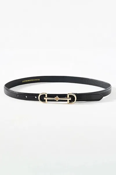By Anthropologie Skinny Horsebit Detail Belt In Black