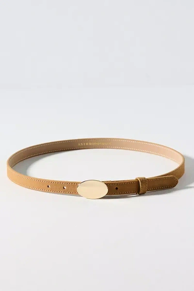 By Anthropologie Skinny Oval Hardware Belt In Brown