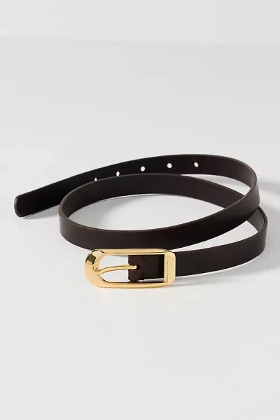 By Anthropologie Skinny Rectangle Buckle Belt In Brown