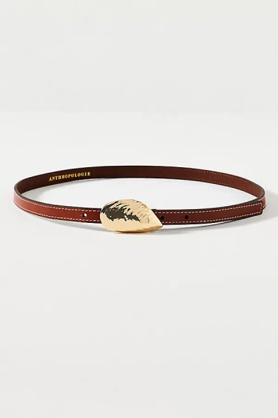 By Anthropologie Skinny Shell Hardware Belt In Brown