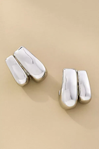 By Anthropologie Sleek Stacker Earrings In Silver