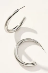 By Anthropologie Sleek Thin Hoop Earrings In Silver