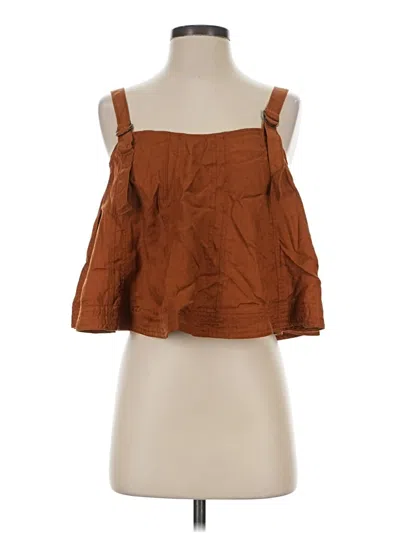 Pre-owned By Anthropologie Sleeveless Blouse In Brown