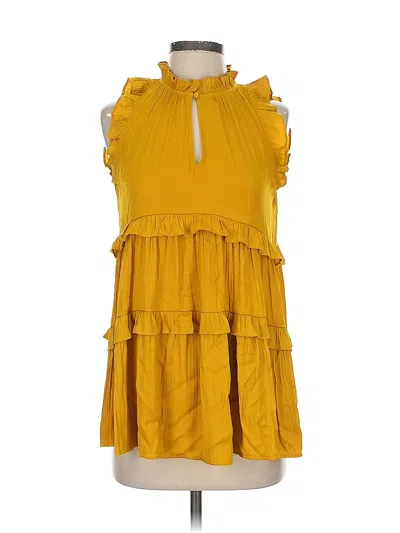 Pre-owned By Anthropologie Sleeveless Blouse In Yellow