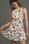 By Anthropologie Sleeveless Drop-waist Mini Dress In Multicolor