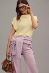 By Anthropologie Sleeveless Funnel-neck Top In Yellow