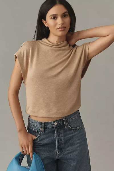By Anthropologie Sleeveless Funnel-neck Top In Yellow