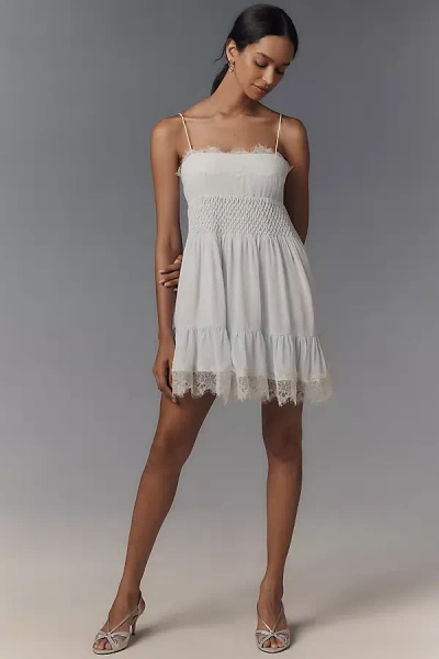 By Anthropologie Sleeveless Lace Mini Dress In Blue