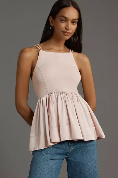 By Anthropologie Sleeveless Peplum Tunic Top In Pink