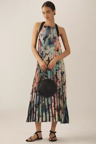 By Anthropologie Sleeveless Pleated Dress In Pink
