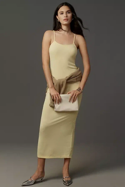 By Anthropologie Sleeveless Pointelle Slip Maxi Dress In Yellow