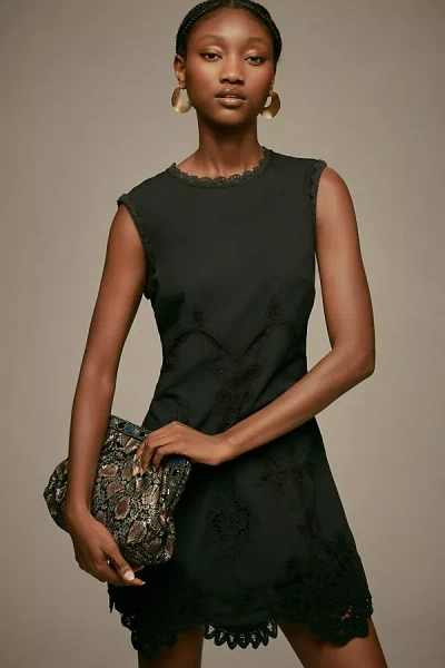 anthropologie black lace dress New Anthropologie Black Crochet Lace 