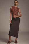 By Anthropologie Sleeveless Ruched V-neck Mesh Top
